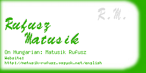 rufusz matusik business card